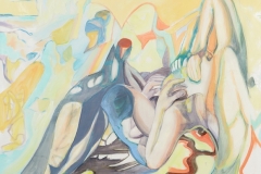 Katherina-Mair-Schnirkelschnecke-Straßenecke-Zimtschnecke-2020-oil-on-organza-173x124cm